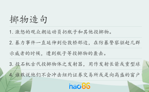 掷物造句