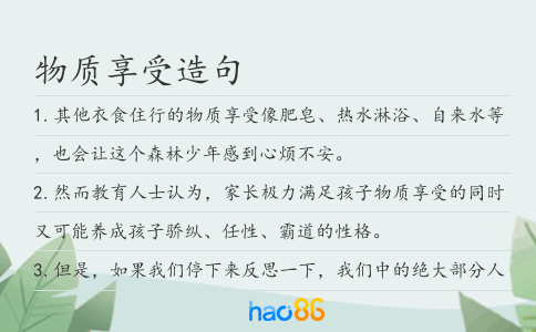 物质享受造句