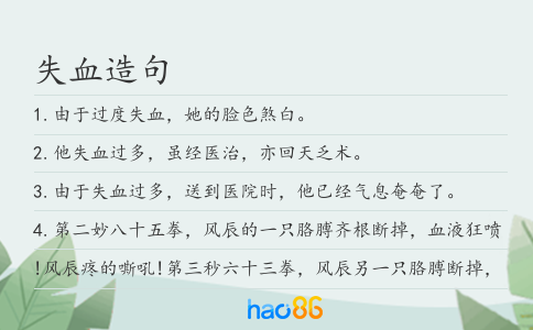 失血造句