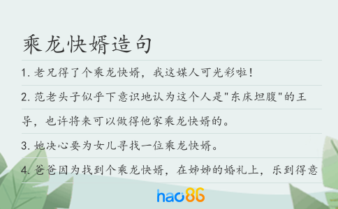 乘龙快婿造句