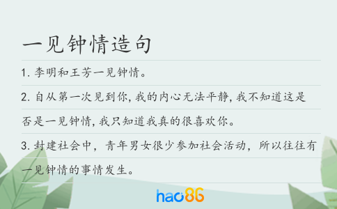 一见钟情造句