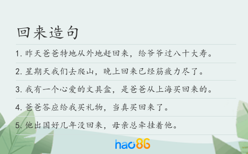 回来造句