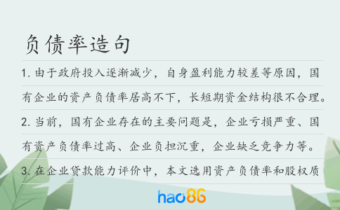 负债率造句