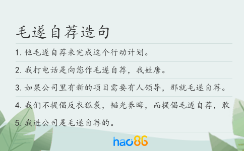 毛遂自荐造句