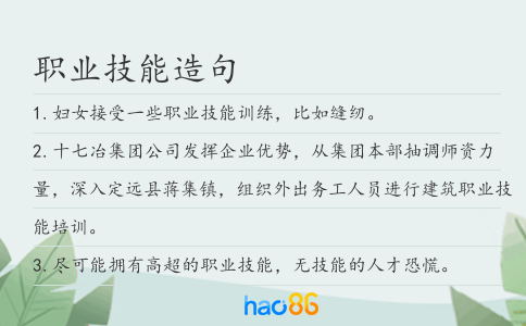 职业技能造句