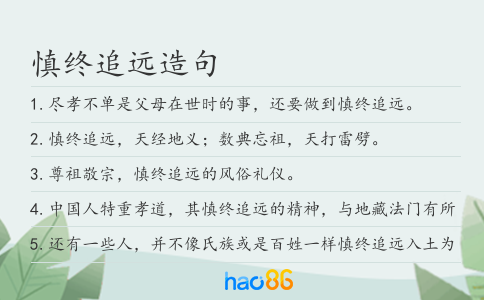 慎终追远造句
