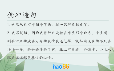 俯冲造句