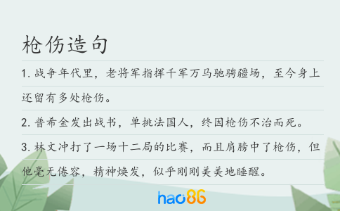 枪伤造句