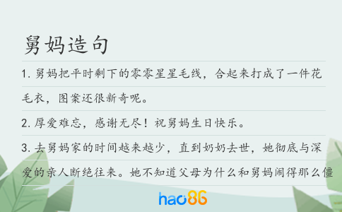 舅妈造句
