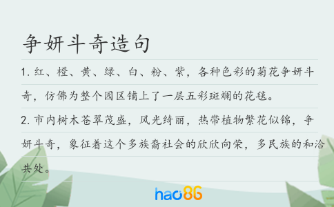 争妍斗奇造句