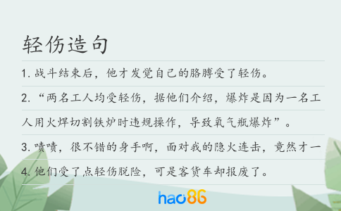 轻伤造句
