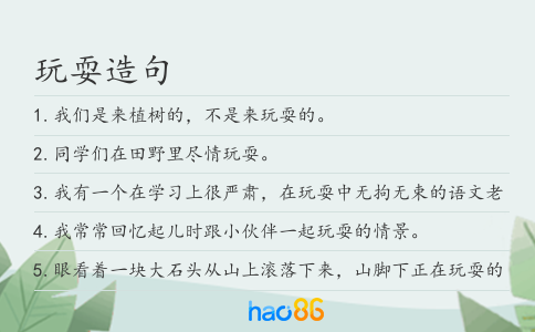 玩耍造句