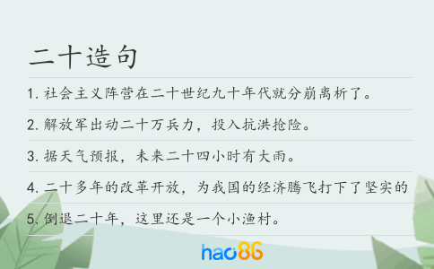 二十造句