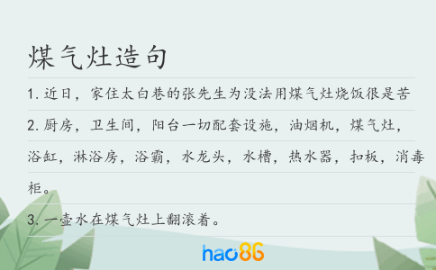 煤气灶造句