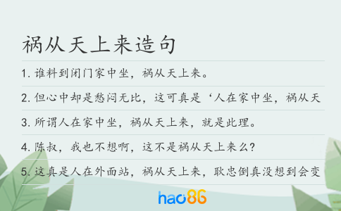 祸从天上来造句