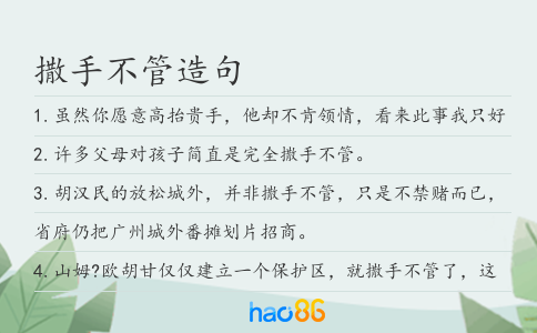 撒手不管造句