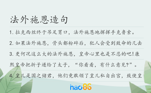 法外施恩造句