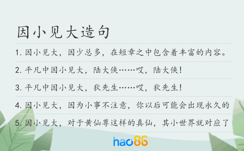 因小见大造句