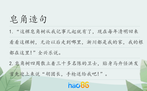 皂角造句