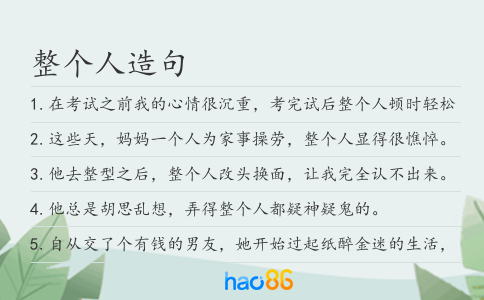 整个人造句