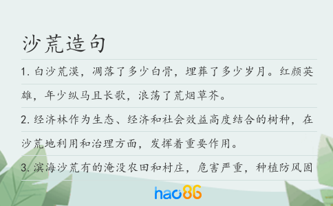 沙荒造句