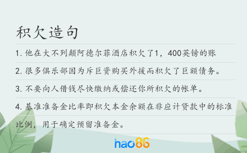 积欠造句