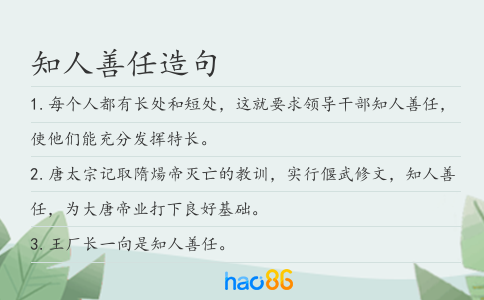 知人善任造句