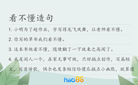 看不懂造句