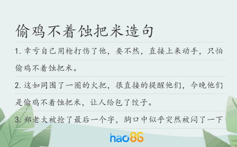 偷鸡不着蚀把米造句