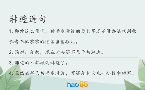 淋透造句
