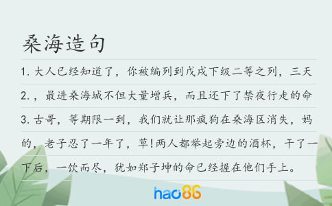 桑海造句