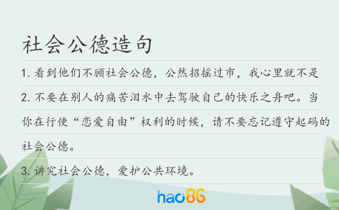 社会公德造句