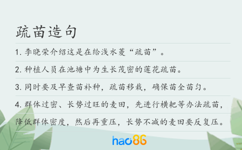 疏苗造句
