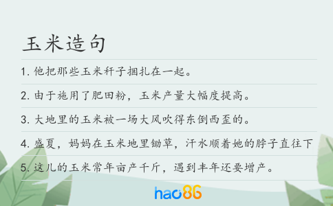 玉米造句