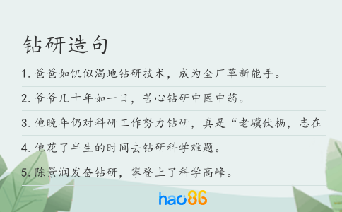钻研造句