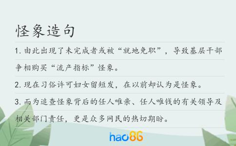怪象造句