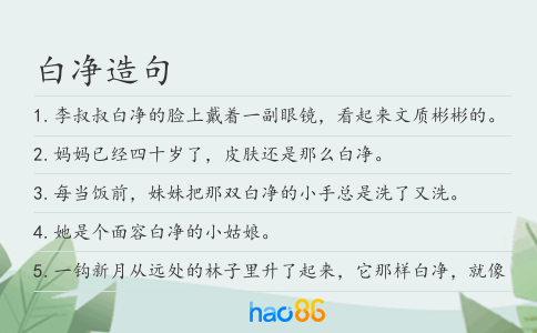 白净造句