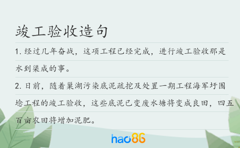 竣工验收造句