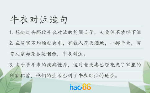 牛衣对泣造句