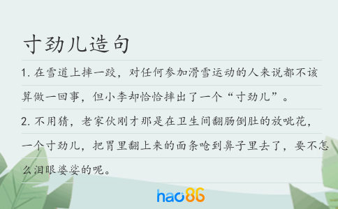 寸劲儿造句