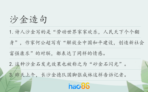 沙金造句