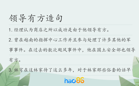 领导有方造句