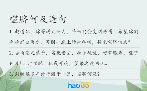 噬脐何及造句