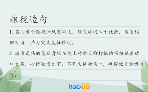 粮税造句