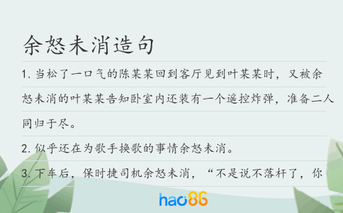 余怒未消造句