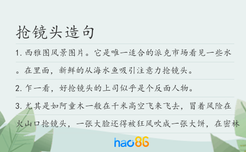 抢镜头造句