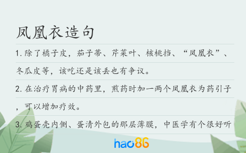 凤凰衣造句