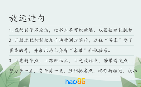 放远造句
