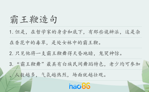 霸王鞭造句