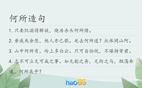 何所造句